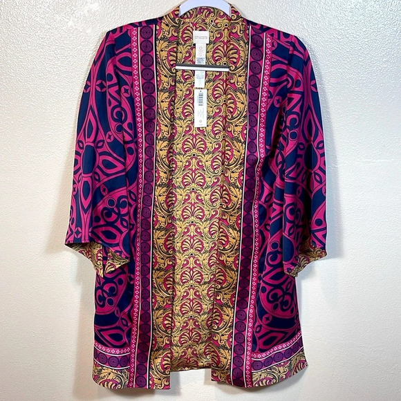 chico's Reversible Printed Kimono Size: O/S/4 - Picture 3 of 13